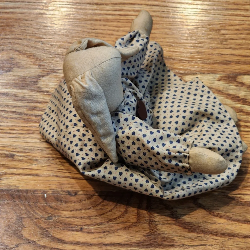 Vintage Rustic Primative Floppy Eared Bunny Rabbit Doll Easter Handmade 8